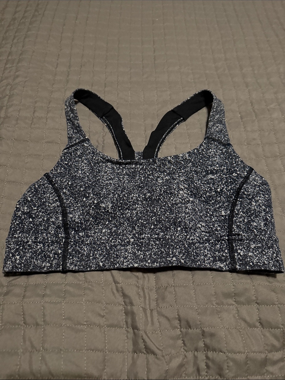 Lululemon Speckled Black & White Racerback Sports Bra